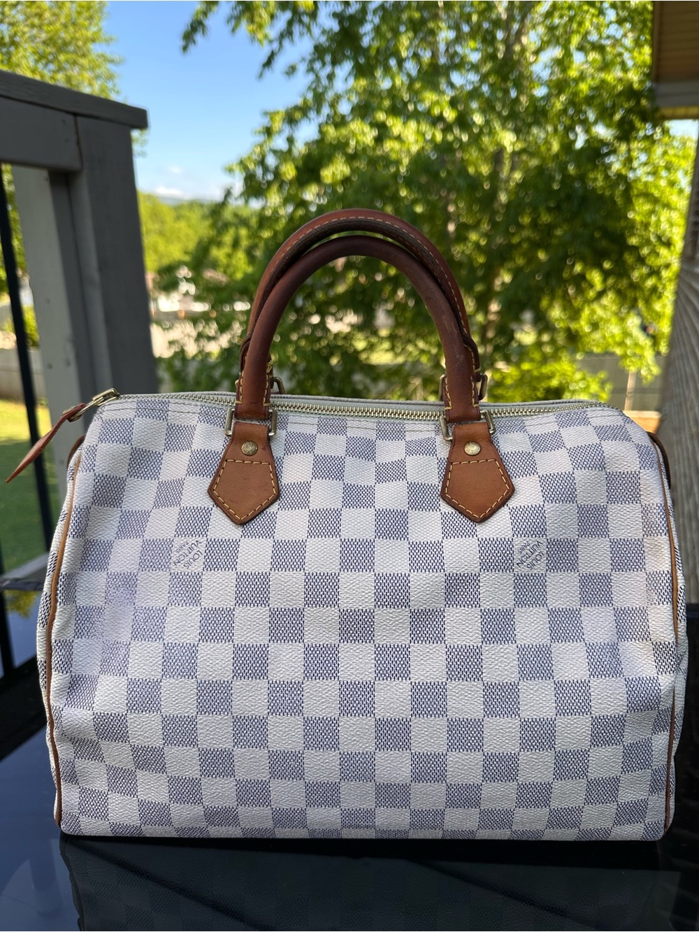 Louis Vuitton Speedy 30 in Azure Damier - Picture 2 of 11